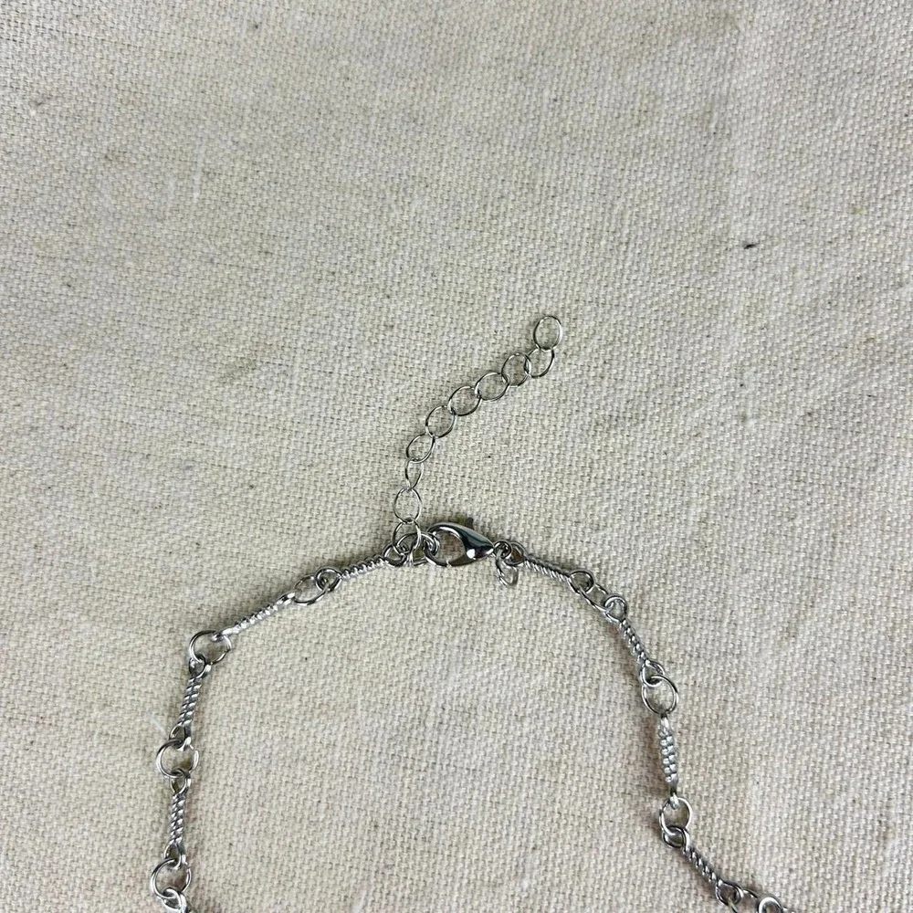 Vintage Y2K silver double cross opium style necklace diamond chain